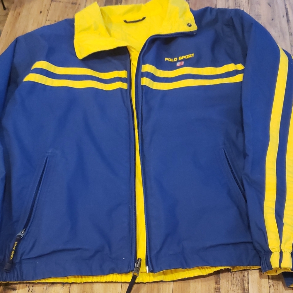 💙💛 Polo Sport XL Reversible Jacket Vintage!!!